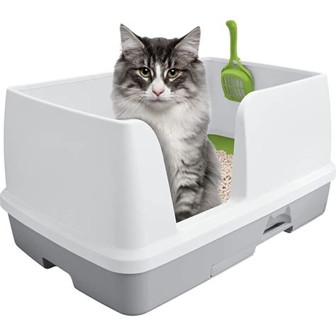 high sided litter box pearl metallic large|Tioncy 3 Sets Extra Large Stainless Steel Cat Litter Box 23.6 x .